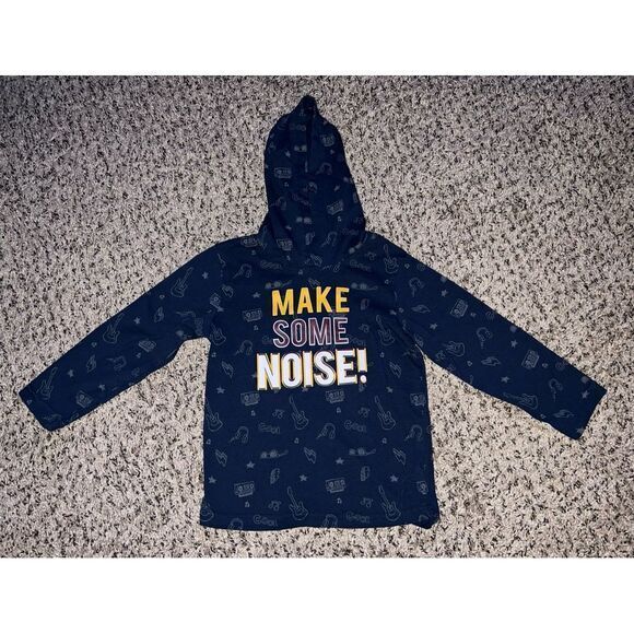 Garanimals Boys Navy Blue‎ "Make Some Noise"  long sleeve hoodie tee size 4T - Picture 1 of 4
